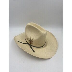 Bradford Western By Resistol Quarter Horse Natural Cowboy Hat Feather 6 3/4